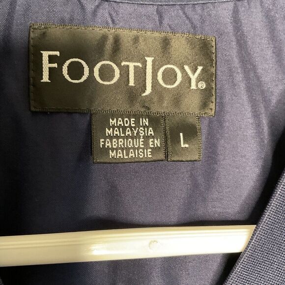 FJ Footjoy Golf Pullover Mens Large V Neck Jacket Wind Shirt  Navy Outdoor Logo - Picture 3 of 10